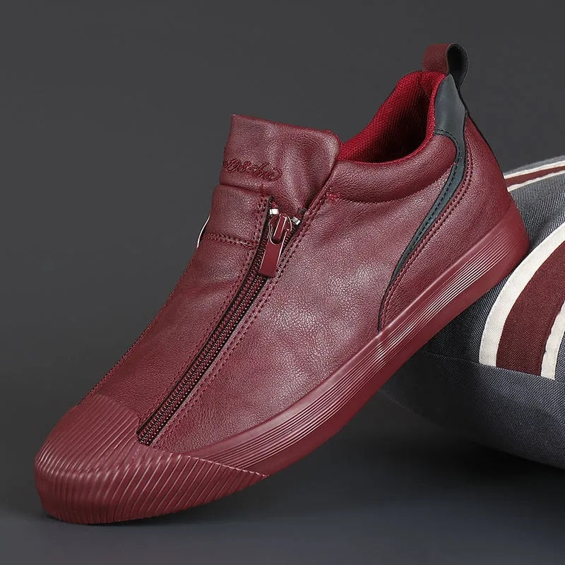 Męskie Sneakersy z Zamkiem i Komfortem – Noah-Bordeaux czerwień-39-Trend Polska