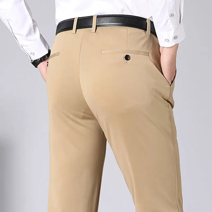 Męskie spodnie streczowe - Leo-Khaki-29-Trend Polska