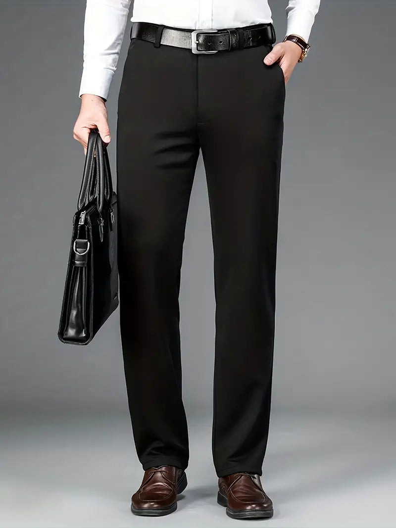 Męskie spodnie stretch - ExecFlex-Czarny-XS-Trend Polska