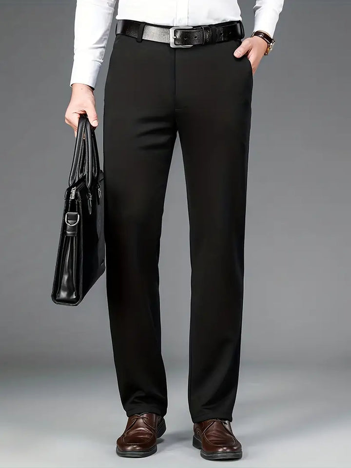 Męskie spodnie stretch - ExecFlex-Czarny-XS-Trend Polska