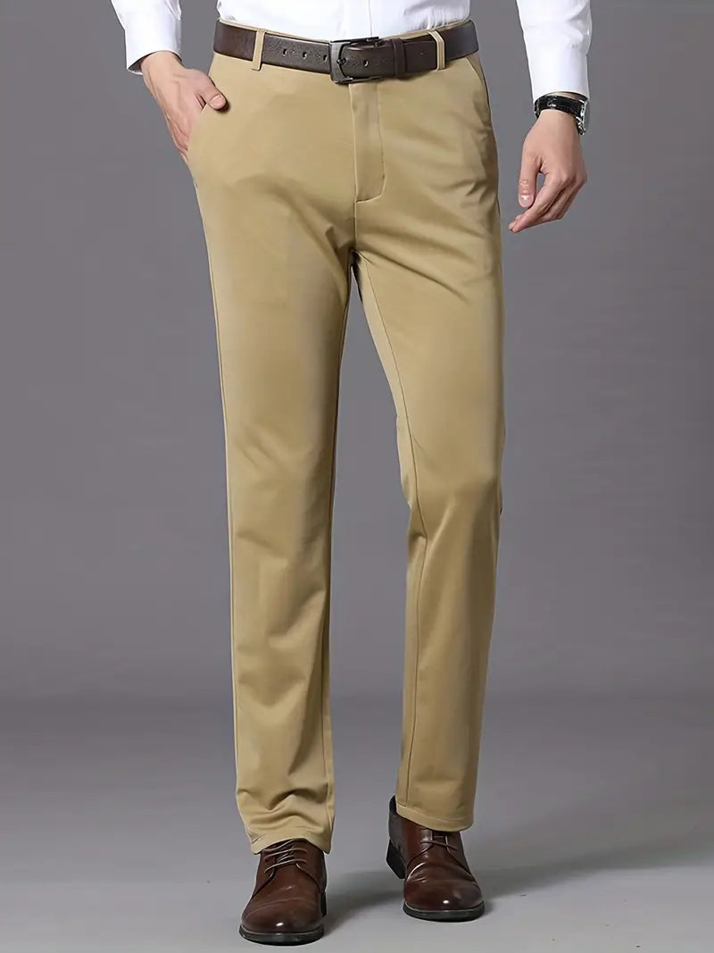 Męskie spodnie stretch - ExecFlex-Kaki-XS-Trend Polska