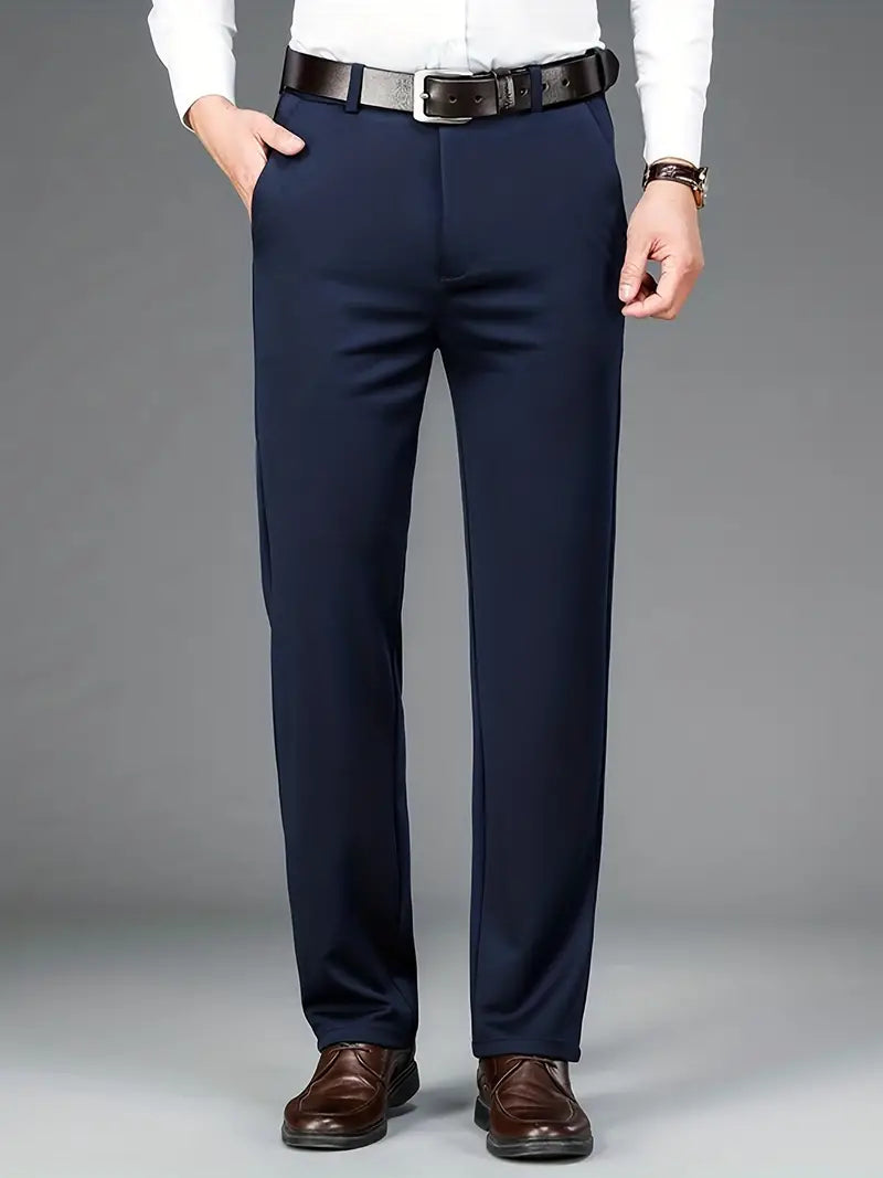 Męskie spodnie stretch - ExecFlex-morski niebieski-XS-Trend Polska