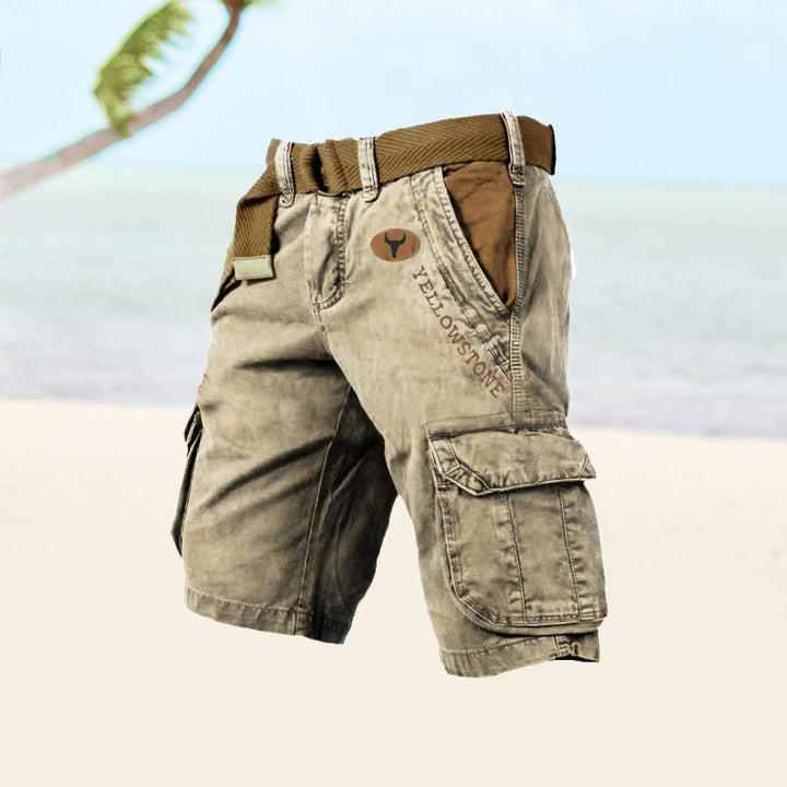 Męskie Szorty Cargo – TrekFlex-Kaki-S-Trend Polska