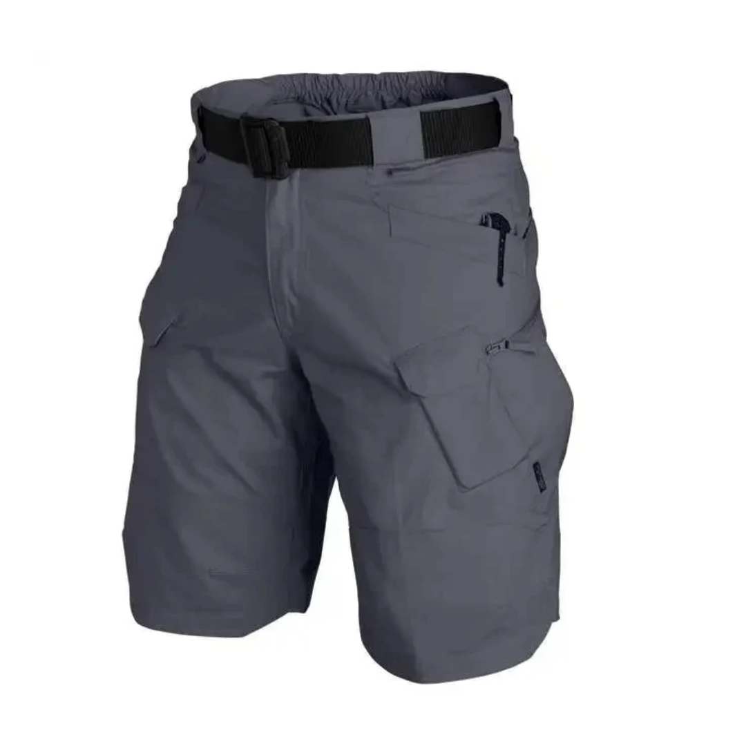 Męskie szorty outdoorowe z 6 kieszeniami zapinanymi na zamek - FlexTrek Cargo Shorts-Niebieski-S-Trend Polska