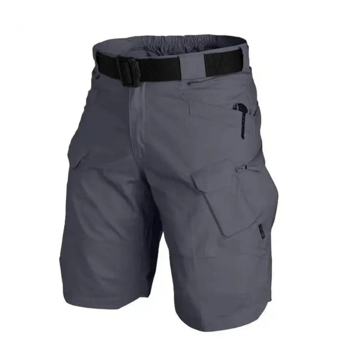 Męskie szorty outdoorowe z 6 kieszeniami zapinanymi na zamek - FlexTrek Cargo Shorts-Niebieski-S-Trend Polska