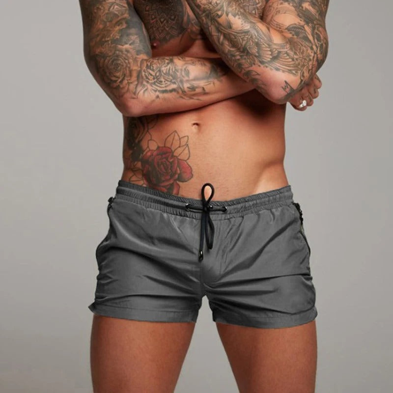 Męskie szybko schnące kąpielówki | Aqua Di Man Stretch Shorts-Ciemnoszary-S-Trend Polska
