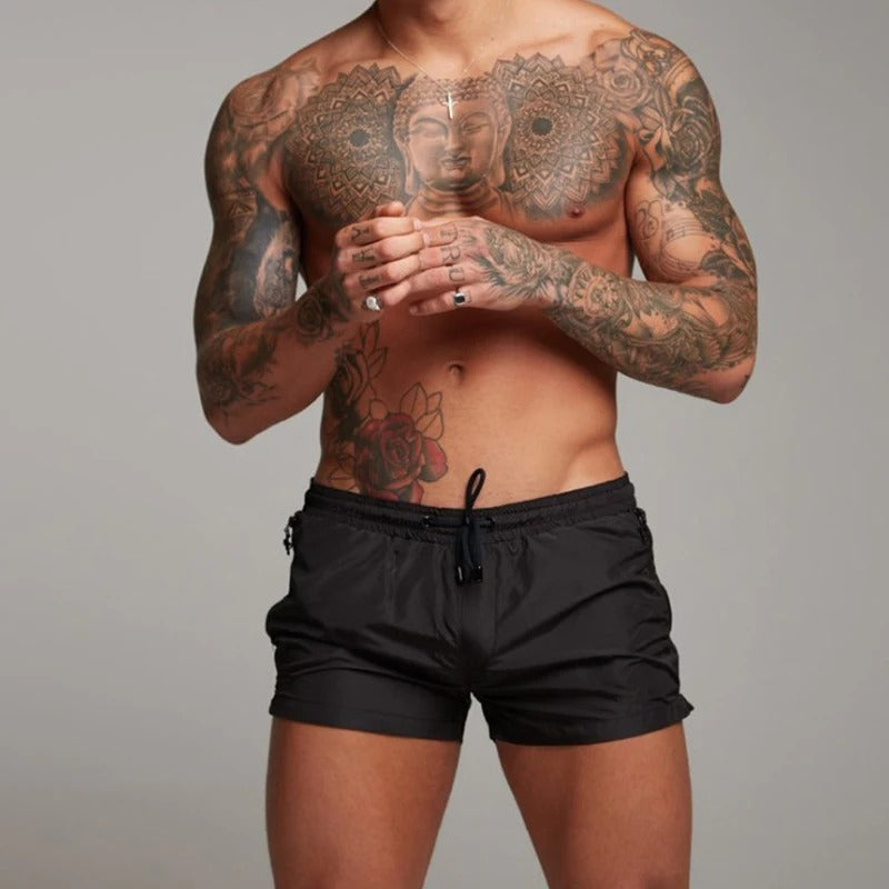 Męskie szybko schnące kąpielówki | Aqua Di Man Stretch Shorts-Czarny-S-Trend Polska