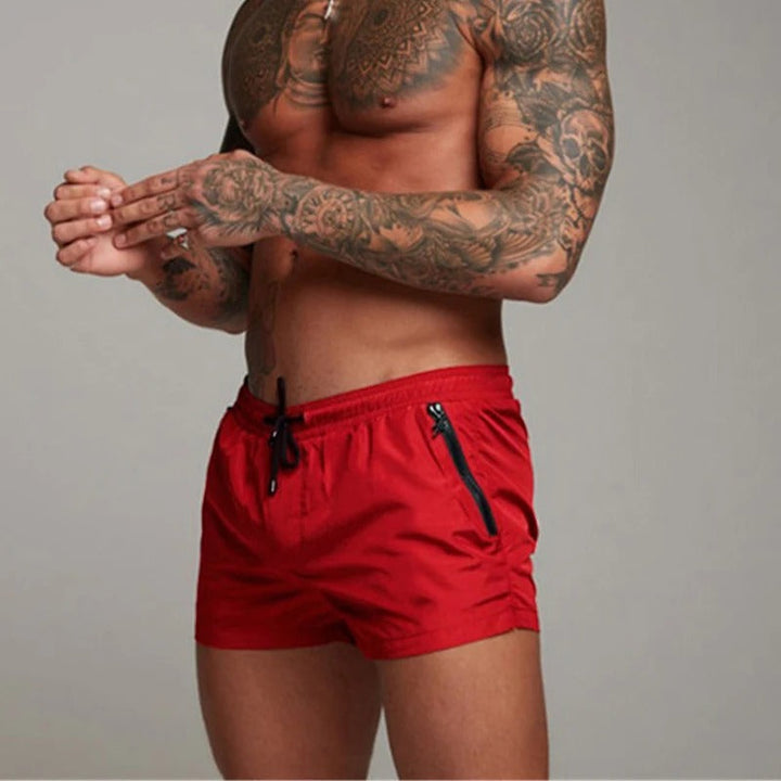 Męskie szybko schnące kąpielówki | Aqua Di Man Stretch Shorts-Czerwony-S-Trend Polska