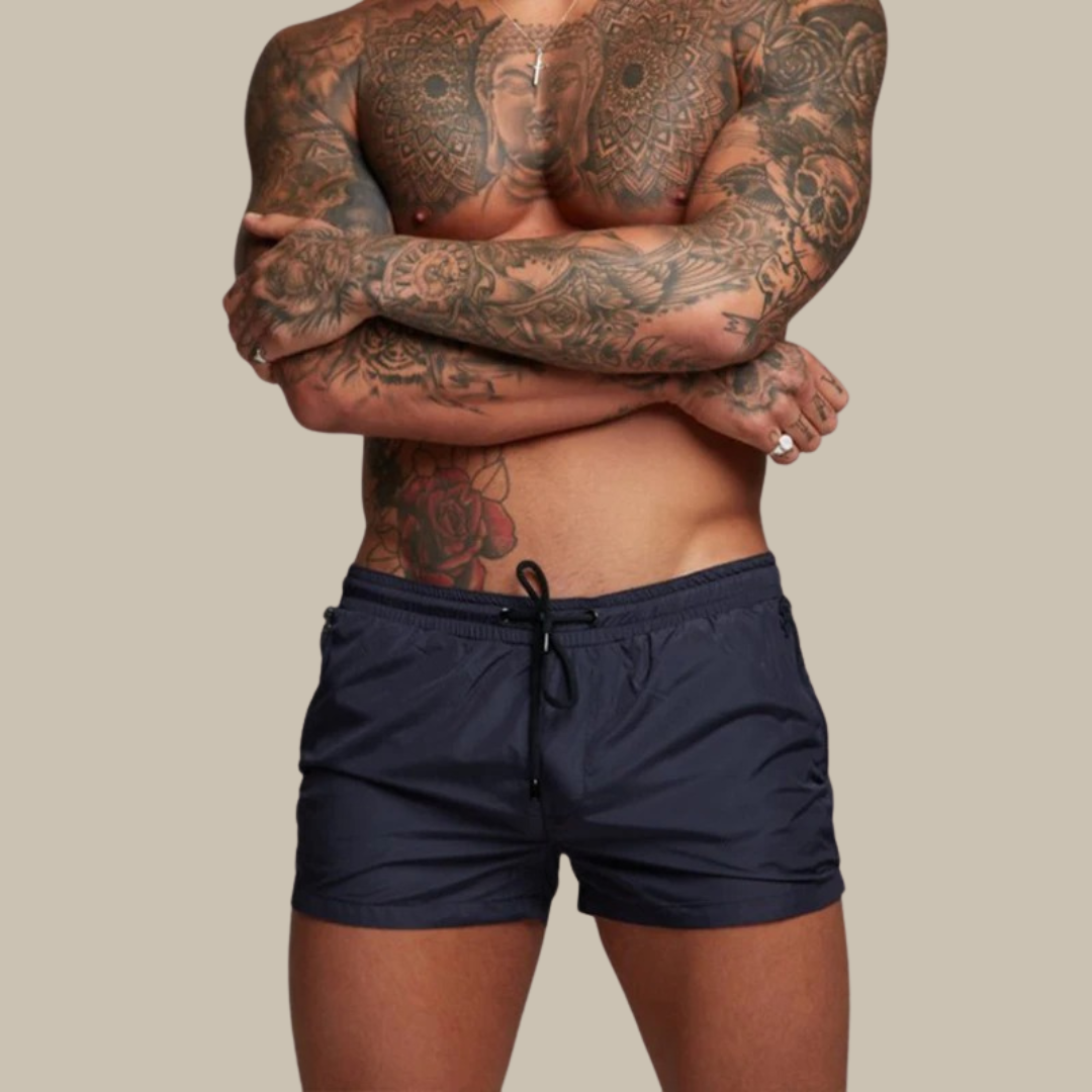 Męskie szybko schnące kąpielówki | Aqua Di Man Stretch Shorts-Marine-S-Trend Polska