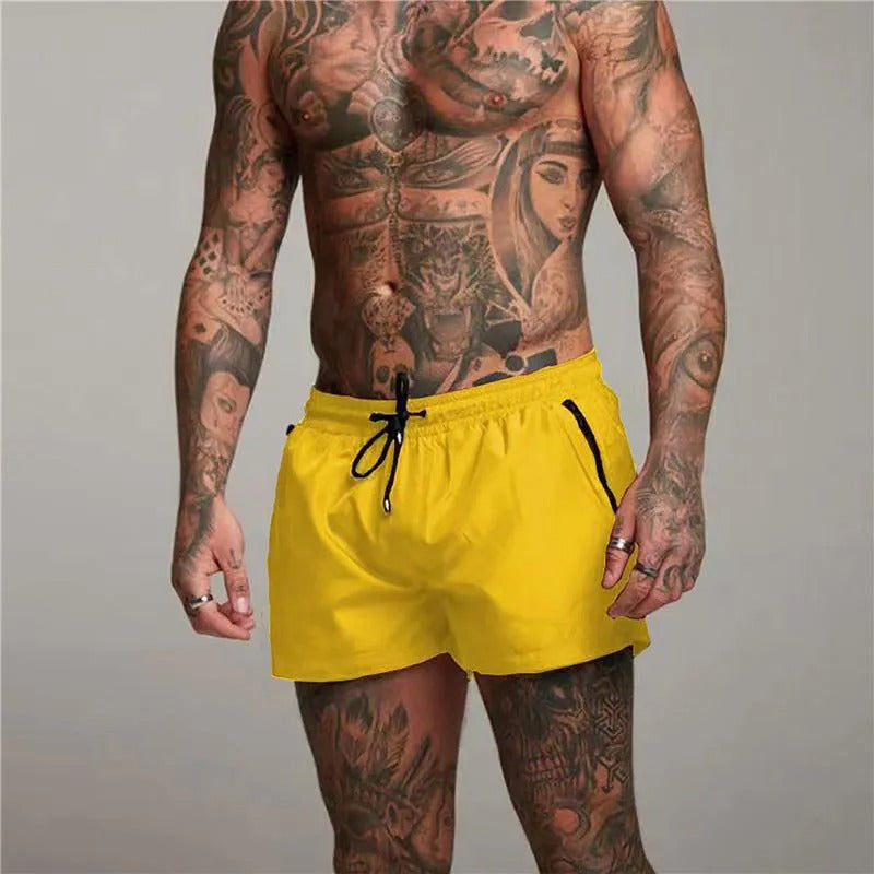 Męskie szybko schnące kąpielówki | Aqua Di Man Stretch Shorts-Żółty-S-Trend Polska