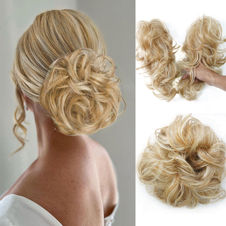 Messy Clip-in Bun z boczną klamrą – Elina-Blond-Trend Polska