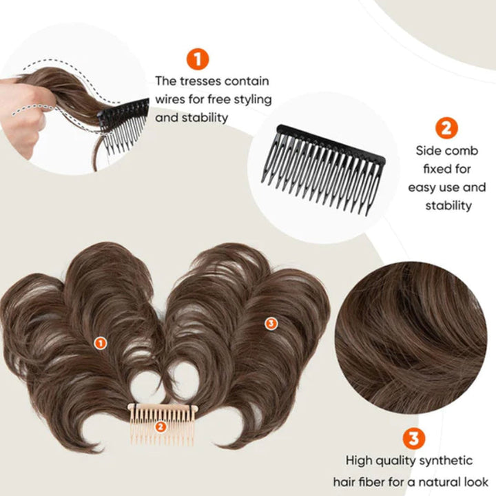 Messy Clip-in Bun z boczną klamrą – Elina-Czarny-Trend Polska