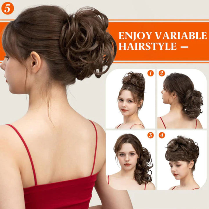 Messy Clip-in Bun z boczną klamrą – Elina-Czarny-Trend Polska