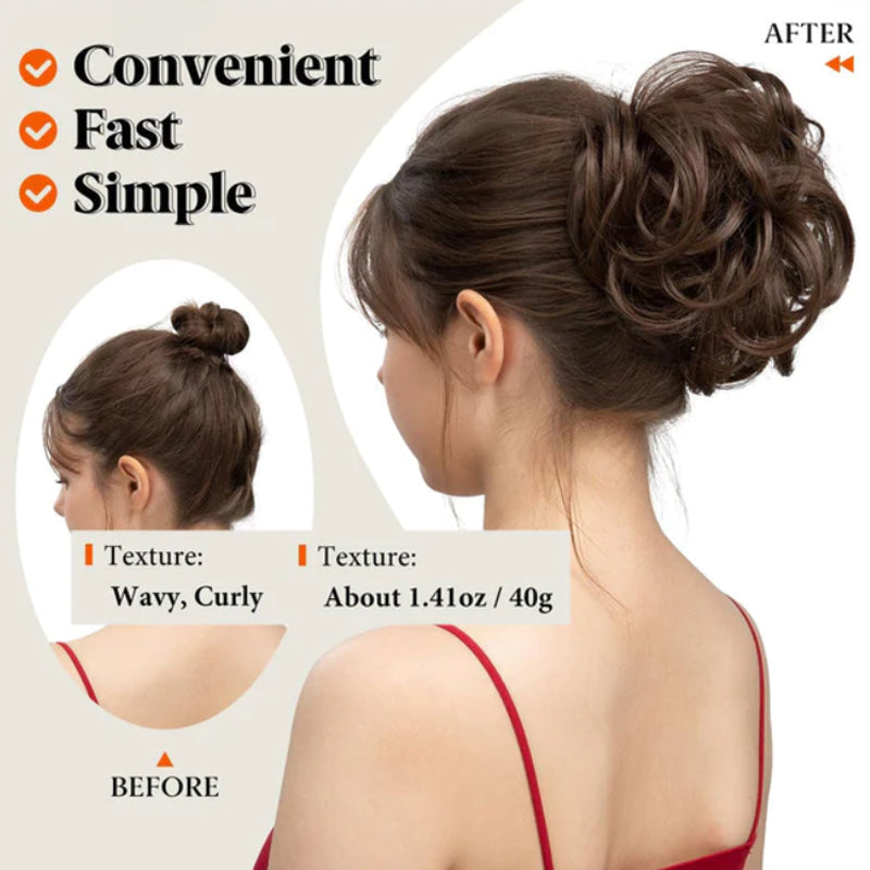 Messy Clip-in Bun z boczną klamrą – Elina-Czarny-Trend Polska