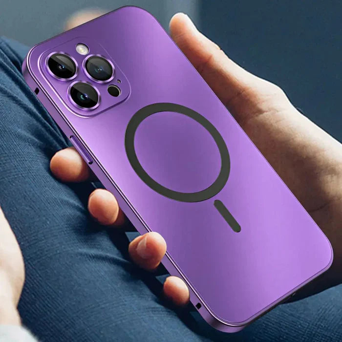 Metaliczna obudowa na iPhone - MagCase-Fioletowy-iPhone 15 Pro Max-Trend Polska