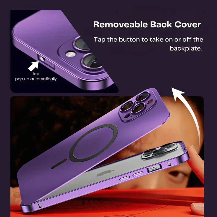 Metaliczna obudowa na iPhone - MagCase-Srebrny-iPhone 15 Pro Max-Trend Polska
