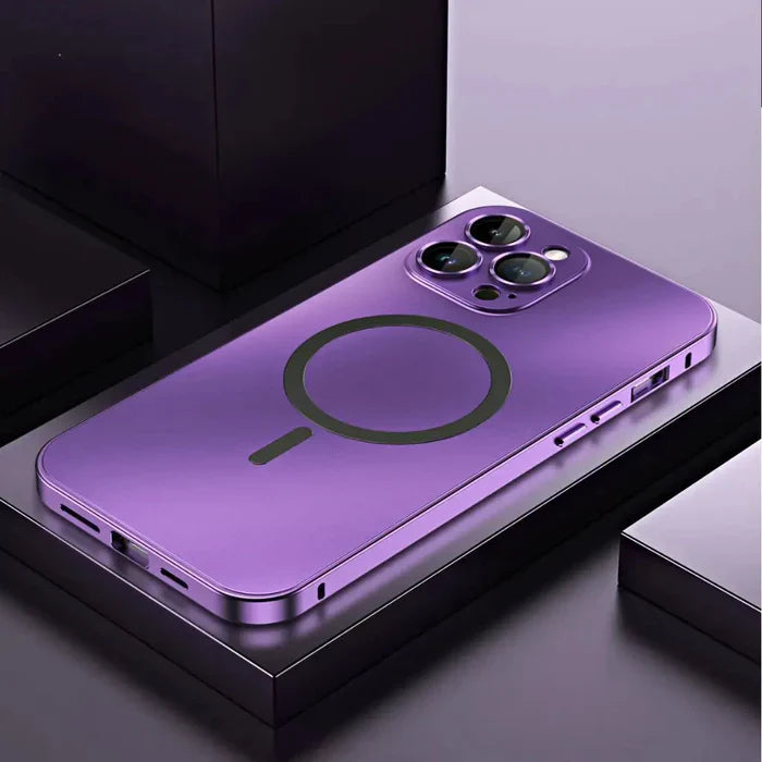 Metaliczna obudowa na iPhone - MagCase-Srebrny-iPhone 15 Pro Max-Trend Polska