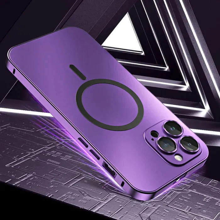 Metaliczna obudowa na iPhone - MagCase-Srebrny-iPhone 15 Pro Max-Trend Polska