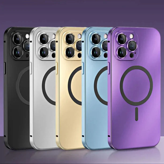 Metaliczna obudowa na iPhone - MagCase-Srebrny-iPhone 15 Pro Max-Trend Polska