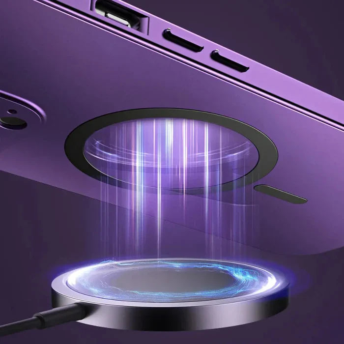 Metaliczna obudowa na iPhone - MagCase-Srebrny-iPhone 15 Pro Max-Trend Polska