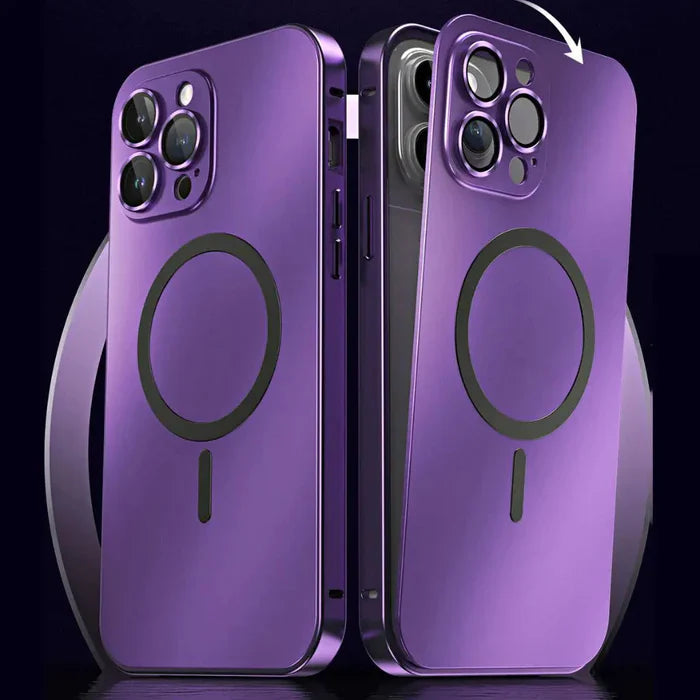 Metaliczna obudowa na iPhone - MagCase-Srebrny-iPhone 15 Pro Max-Trend Polska