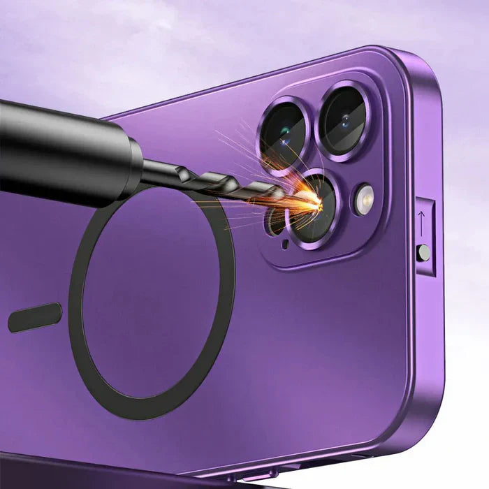 Metaliczna obudowa na iPhone - MagCase-Srebrny-iPhone 15 Pro Max-Trend Polska