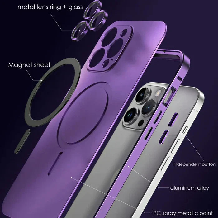 Metaliczna obudowa na iPhone - MagCase-Srebrny-iPhone 15 Pro Max-Trend Polska