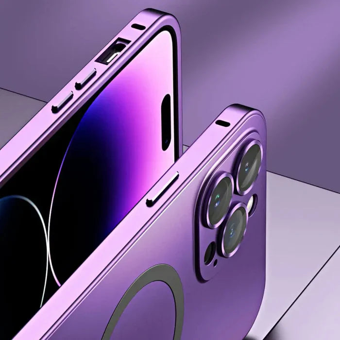 Metaliczna obudowa na iPhone - MagCase-Srebrny-iPhone 15 Pro Max-Trend Polska