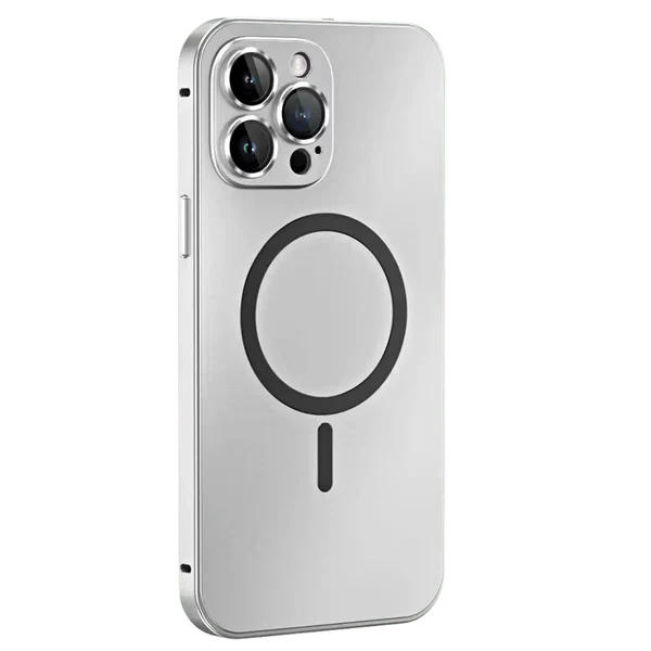 Metaliczna obudowa na iPhone - MagCase-Srebrny-iPhone 15 Pro Max-Trend Polska