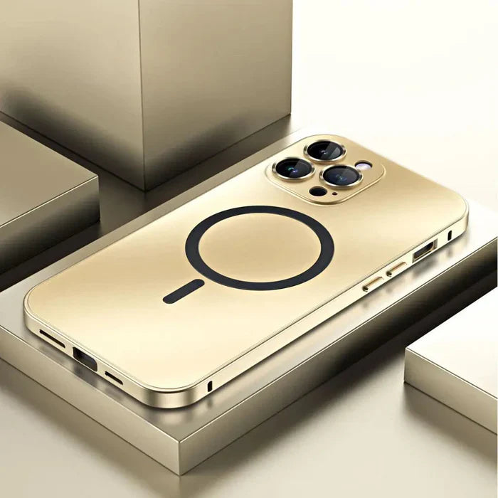 Metaliczna obudowa na iPhone - MagCase-Złoto-iPhone 15 Pro Max-Trend Polska