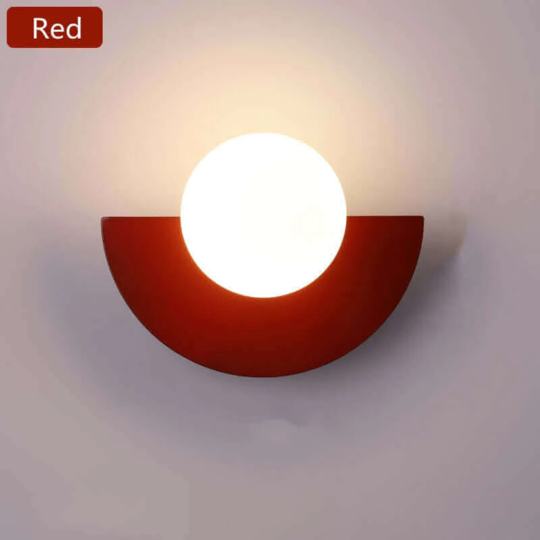Metalna Lampa Ścienna Półksiężyc - LunaMetal-20 x 15 cm-Ciepłe światło (2700-3500k)-czerwony-Trend Polska
