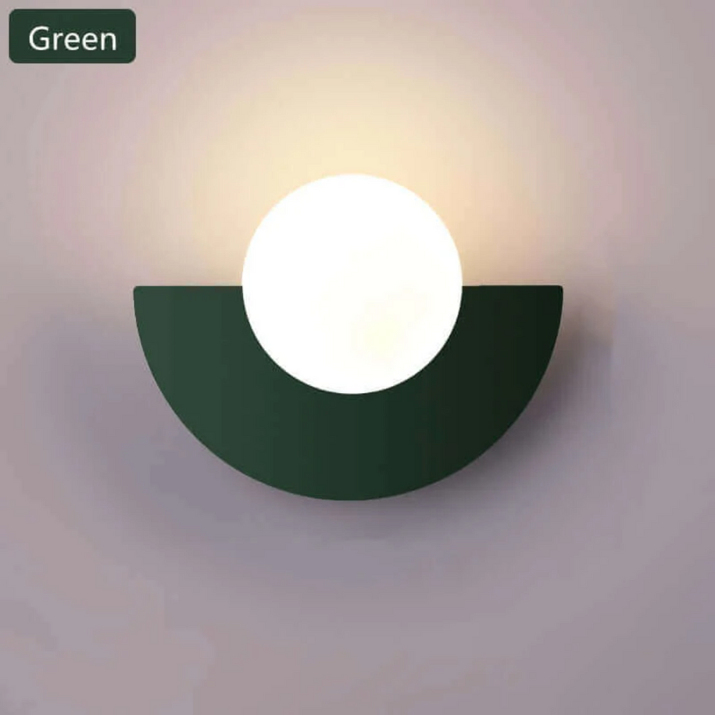 Metalna Lampa Ścienna Półksiężyc - LunaMetal-20 x 15 cm-Ciepłe światło (2700-3500k)-zielony-Trend Polska