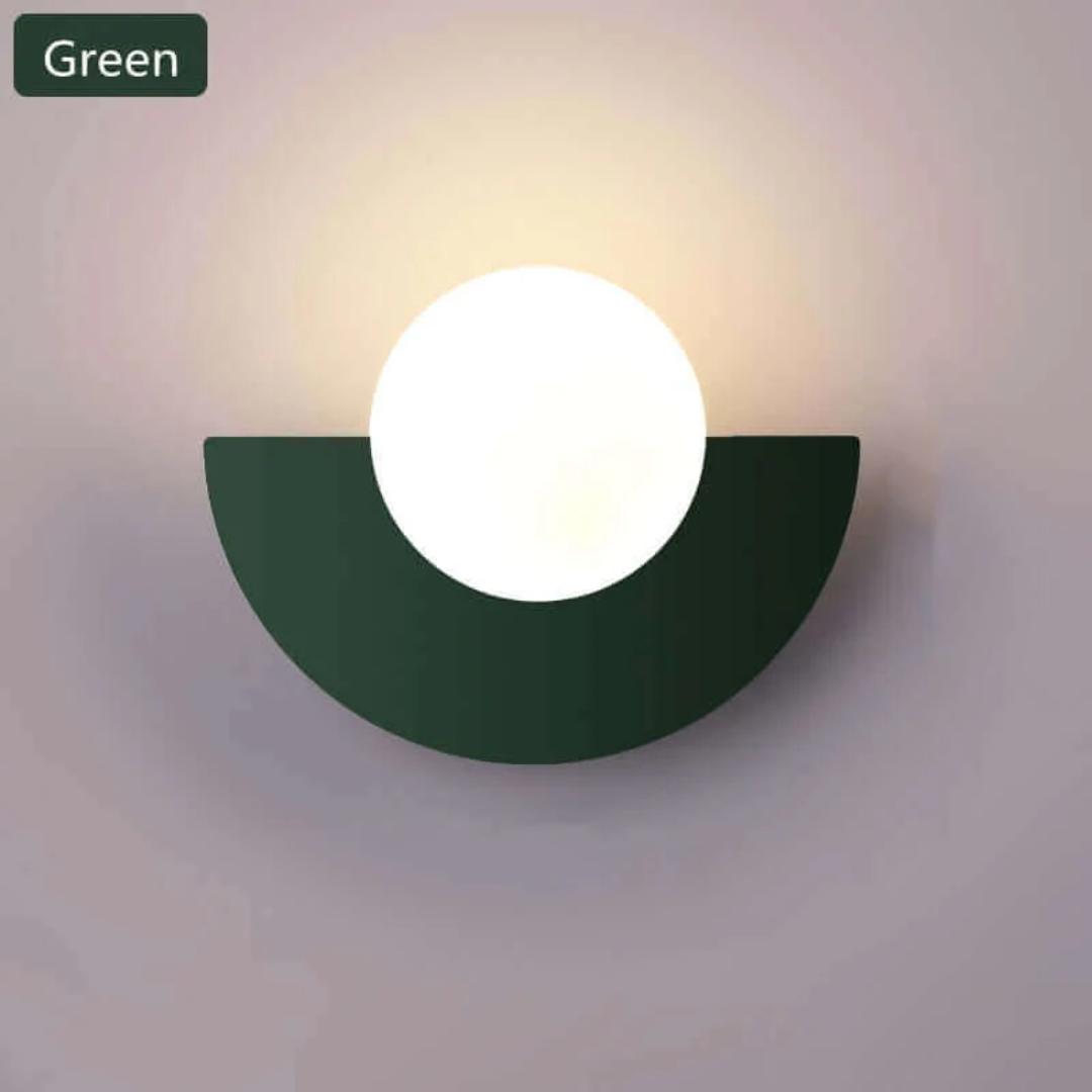 Metalna Lampa Ścienna Półksiężyc - LunaMetal-20 x 15 cm-Ciepłe światło (2700-3500k)-zielony-Trend Polska
