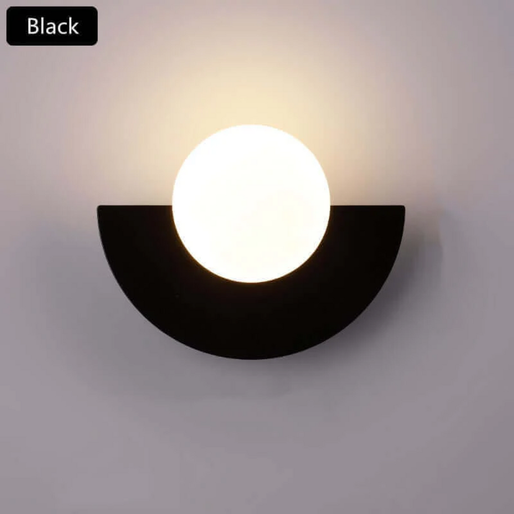 Metalna Lampa Ścienna Półksiężyc - LunaMetal-20 x 15 cm-Ciepłe światło (2700-3500k)-zwart-1-Trend Polska