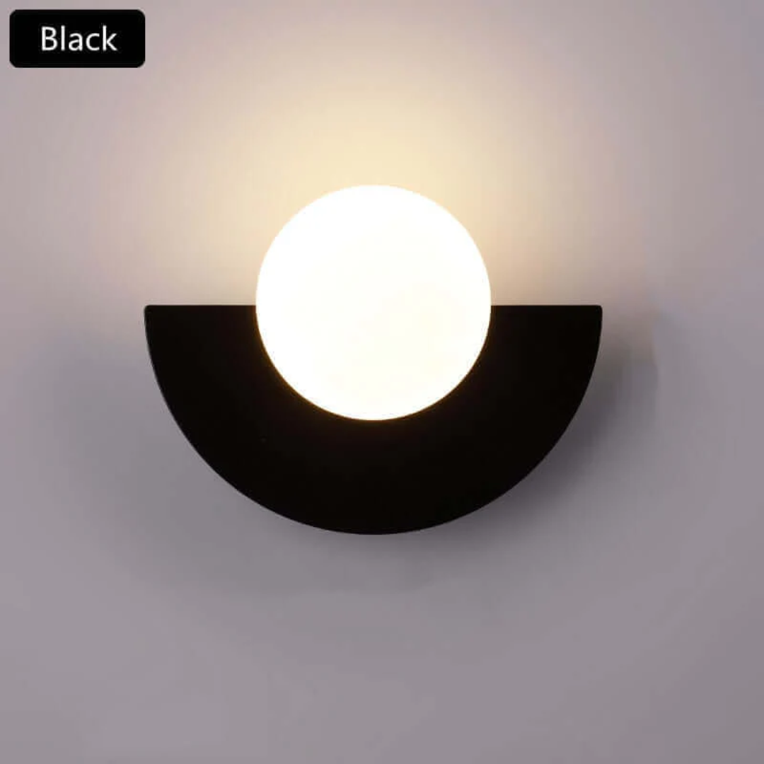 Metalna Lampa Ścienna Półksiężyc - LunaMetal-20 x 15 cm-Ciepłe światło (2700-3500k)-zwart-1-Trend Polska
