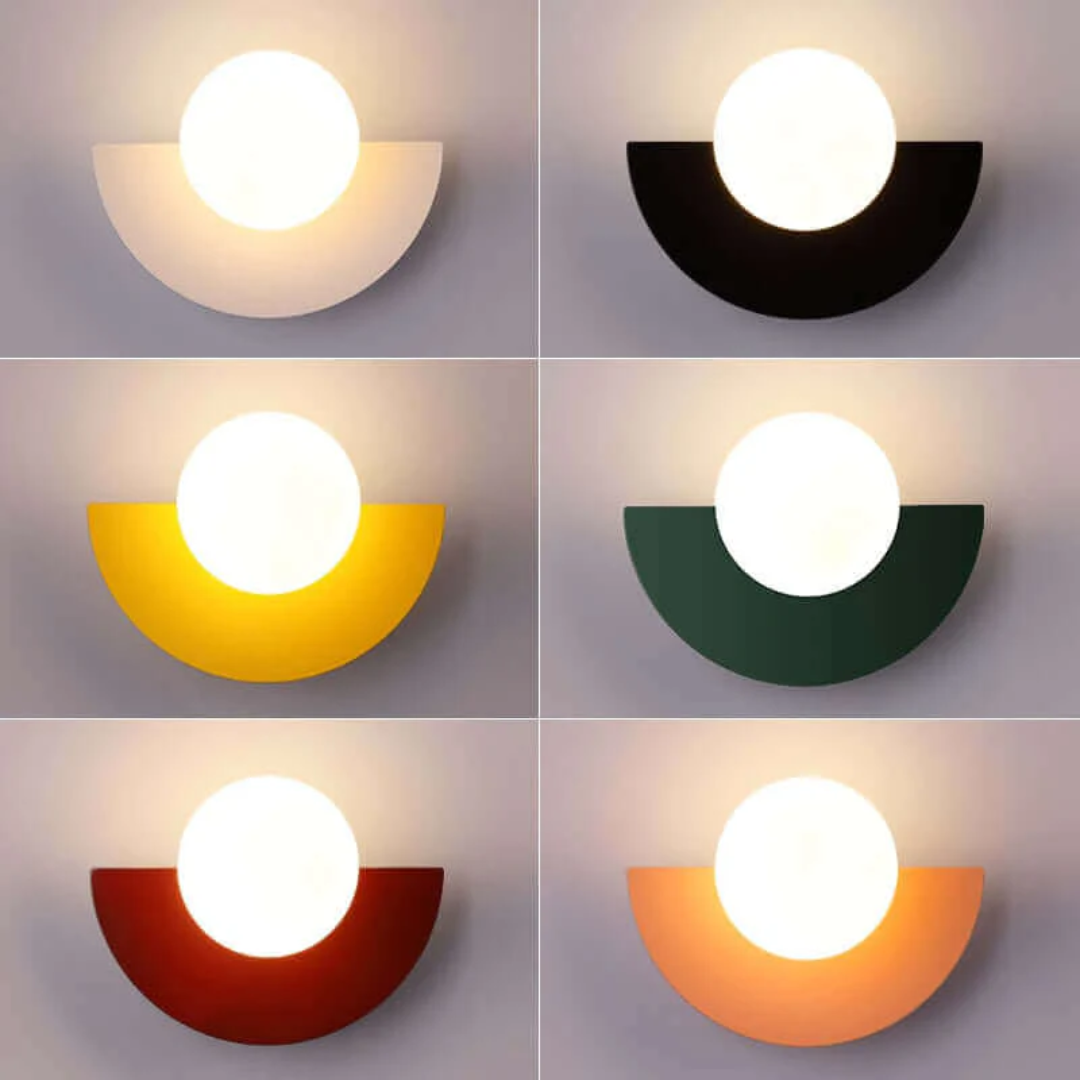 Metalna Lampa Ścienna Półksiężyc - LunaMetal-20 x 15 cm-Ciepłe światło (2700-3500k)-czerwony-Trend Polska