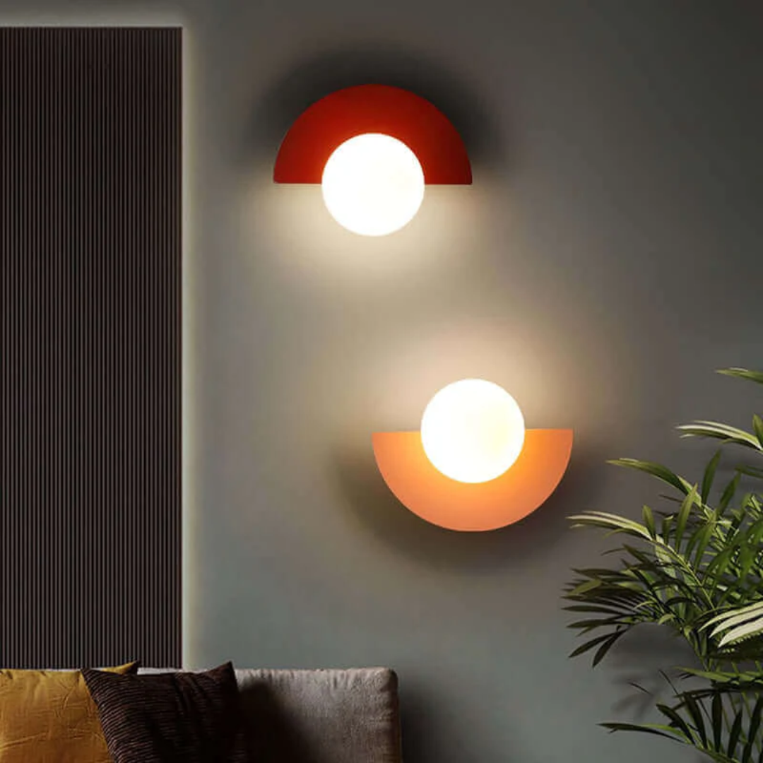 Metalna Lampa Ścienna Półksiężyc - LunaMetal-20 x 15 cm-Ciepłe światło (2700-3500k)-czerwony-Trend Polska