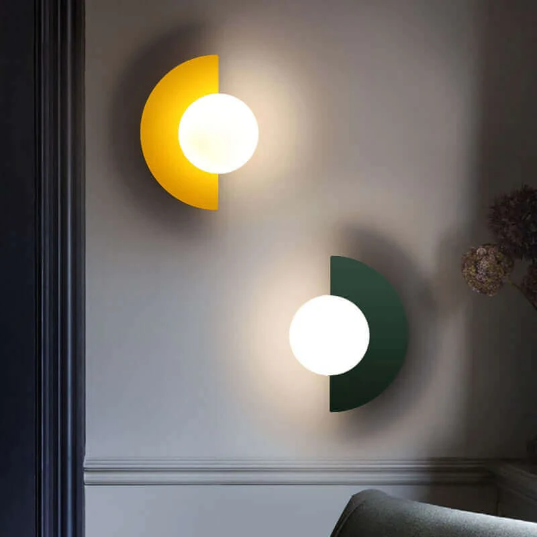 Metalna Lampa Ścienna Półksiężyc - LunaMetal-20 x 15 cm-Ciepłe światło (2700-3500k)-czerwony-Trend Polska