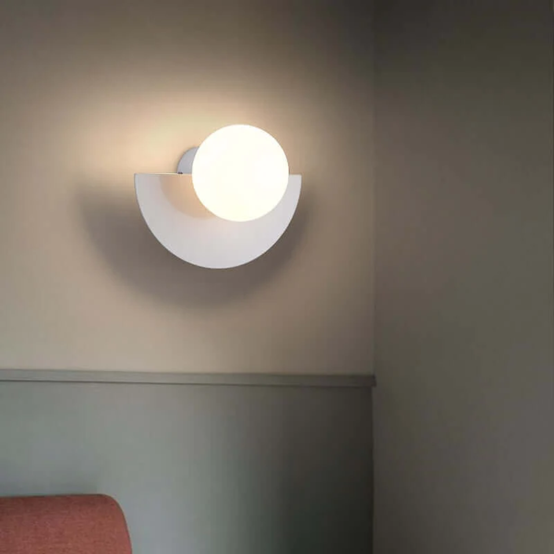 Metalna Lampa Ścienna Półksiężyc - LunaMetal-20 x 15 cm-Ciepłe światło (2700-3500k)-czerwony-Trend Polska