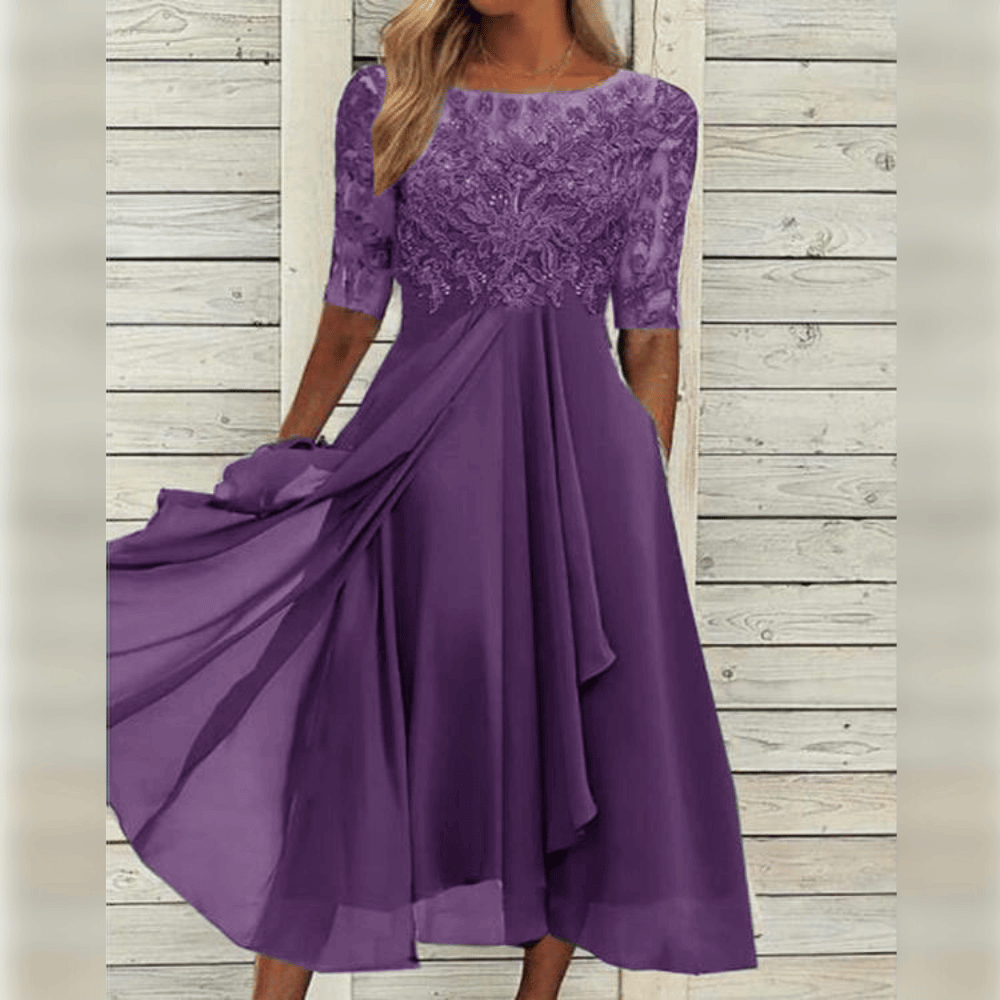 Midi-sukienka na każdą okazję - Elena-Lila-XS-Trend Polska
