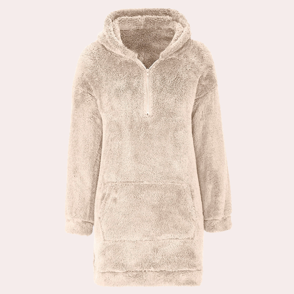 Miękki Ciepły Zimowy Sweter z Zamek dla Damskich - Maëlle-Khaki-XS-Trend Polska