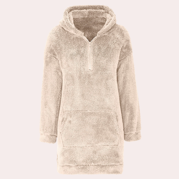 Miękki Ciepły Zimowy Sweter z Zamek dla Damskich - Maëlle-Khaki-XS-Trend Polska