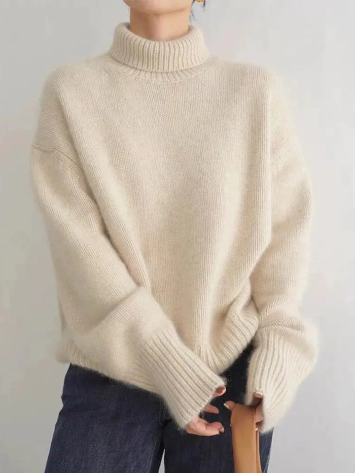 Miękki kaszmirowy sweter damski - Seraphina-Beżowy-S-Trend Polska