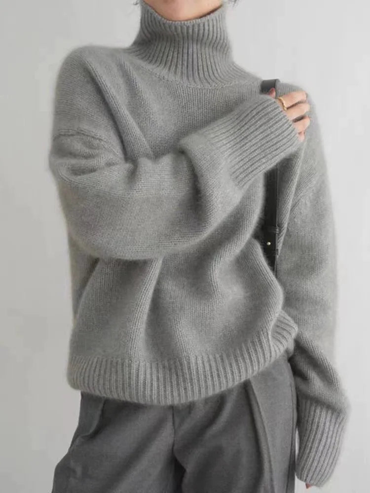 Miękki kaszmirowy sweter damski - Seraphina-Szary-S-Trend Polska