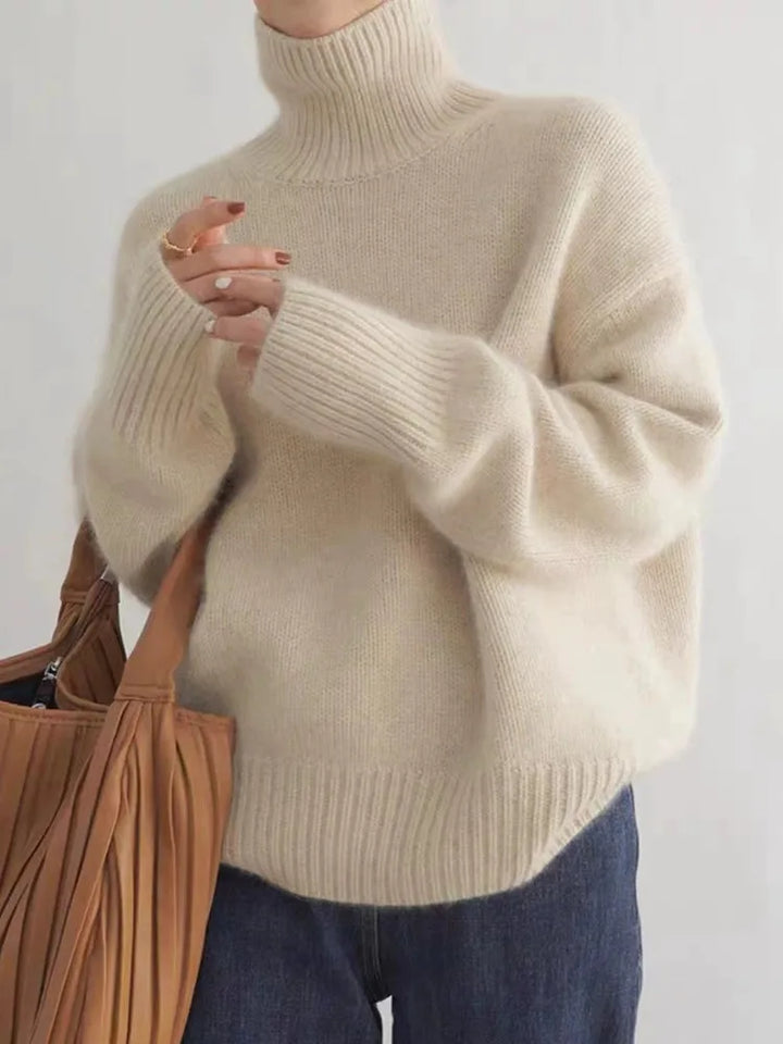 Miękki kaszmirowy sweter damski - Seraphina-Beżowy-S-Trend Polska
