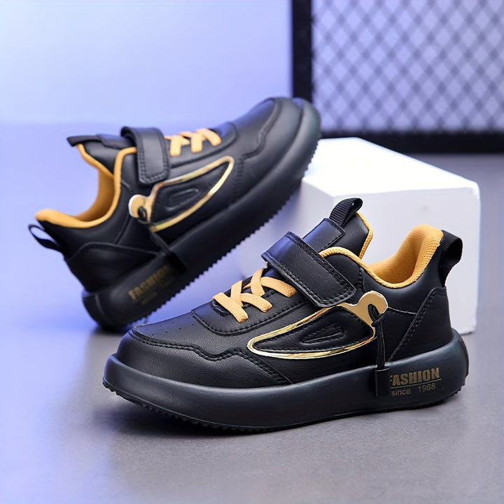 Miękkie antypoślizgowe sportowe sneakersy dla dzieci – Milo | Dla komfortu i radości z zabawy każdego dnia-Czarno-Złoty-26-Trend Polska