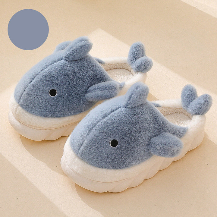 Miękkie Pluszowe Kapcie Rekin - SnugShark-Niebieski-36-37-Trend Polska