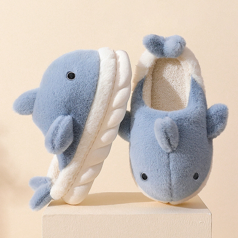 Miękkie Pluszowe Kapcie Rekin - SnugShark-Niebieski-36-37-Trend Polska