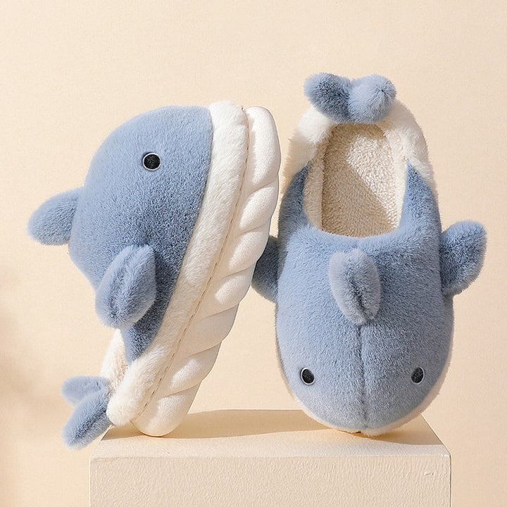 Miękkie Pluszowe Kapcie Rekin - SnugShark-Niebieski-36-37-Trend Polska