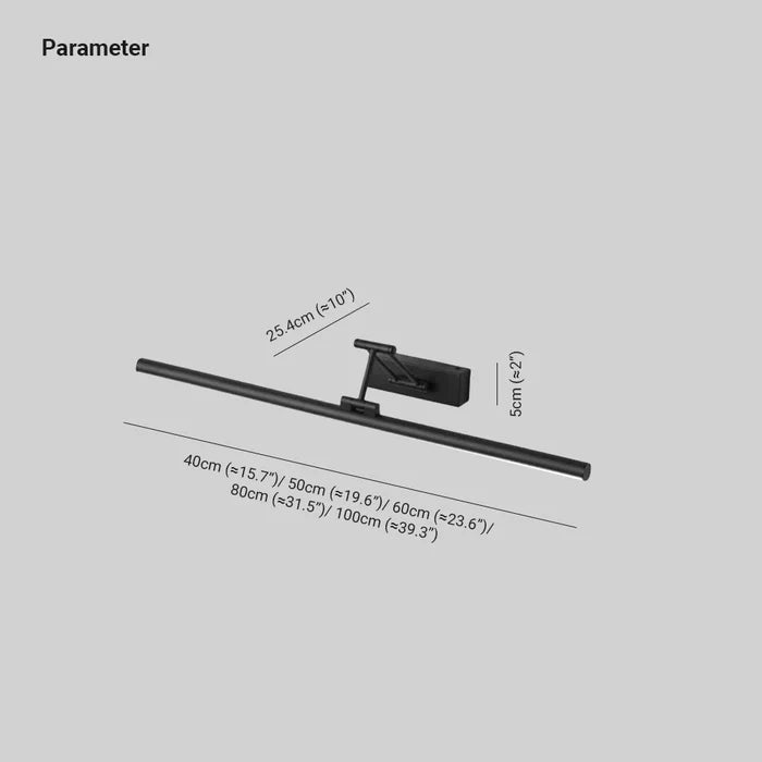 Minimalistyczna lampa ścienna LED - ZenLite-Zimne światło-40 cm-Czarny-Trend Polska